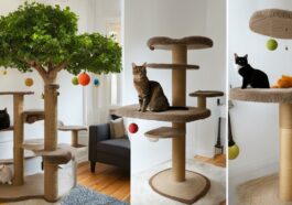 DIY-Kratzbaum mit integrierten Spielzeugen: Spaß und Krallenpflege kombinieren