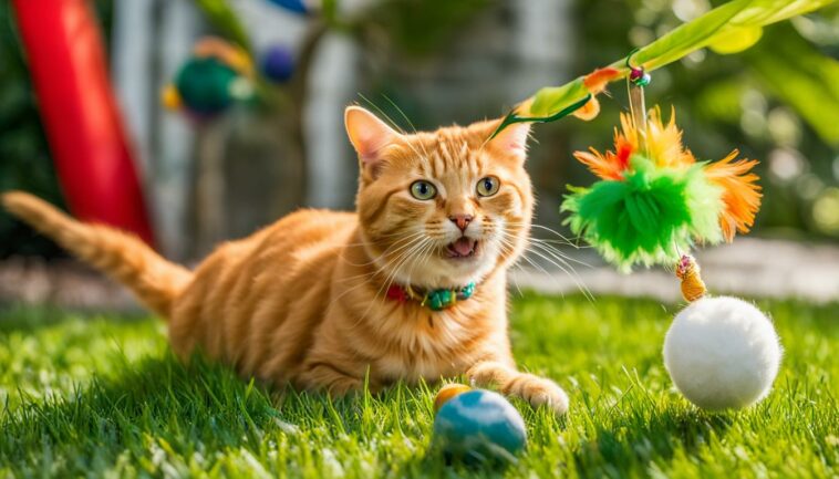 Draußen spielen: Gartenkatzenspielzeug für mentale Anreize im Freien