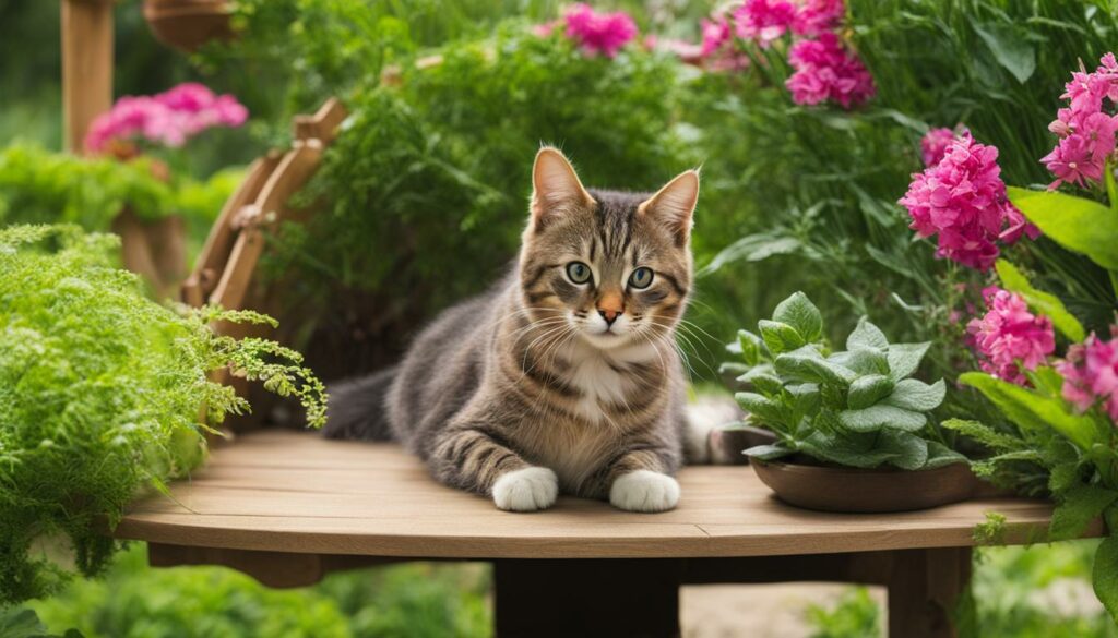 Spielplatz für Katzen im Garten